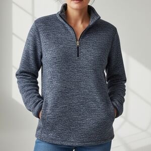Women's V-Neck Sweater in Heather Gray